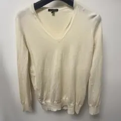 セオリー　Vネックセーター　アイボリー　S ニット　薄手