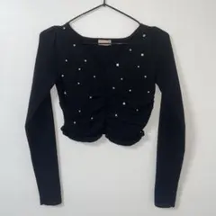 【RESEXXY】ギャザービジューニットトップス