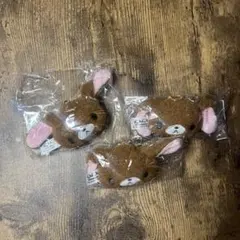 【匿名配送】シュガーバニーズ　ぬいぐるみチャーム　くろうさ　3個セット