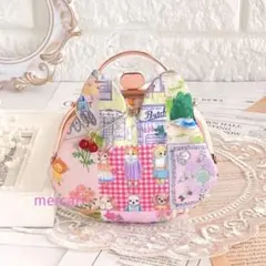 ユキエモンポーチハンドメイドアニバーサリーパッチワークpink猫さんポーチ