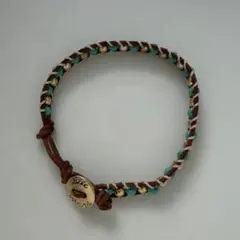 ブレスレット Blee Inara ゴールド×ターコイズブルー×ブラウンレザー
