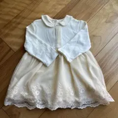 バースデイ　長袖襟付きワンピース 80