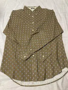 ブラウン古着 コットン長袖シャツ