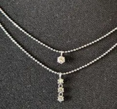 天然ダイヤモンド入 クロスネックレス チェーン 925 ITALY - メルカリ