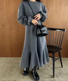 裏起毛ソフトスウェットマーメイドワンピース