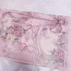 ハンドメイド コラージュ帳 ロマンティック ピンクハート ローズ レースリボン ハンドメイド コラージュ帳 ロマンティック ピンクハート ローズ