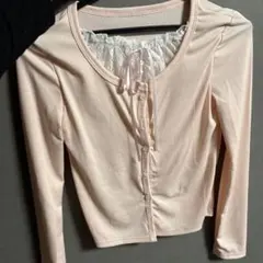 ピンク 長袖 シャツ ボタン付き