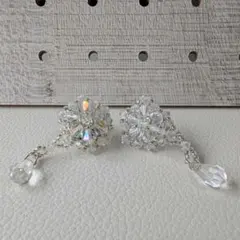 SALE【ハンドメイド】 イヤリング ビーズ パール風 パーティー ウエディング