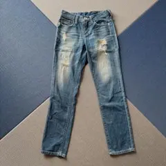 EDWIN スキニーデニム ダメージジーンズXS