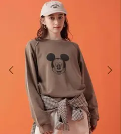 美品　GEORGE'S 完売品　ミッキーマウス／ラグランスウェット　キャメル