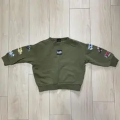 グリーンレーベルリラクシング　トミカデザイン トレーナー サイズ100 オリーブ