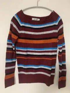 nano universe ナノユニバース ボーダー長袖ニット