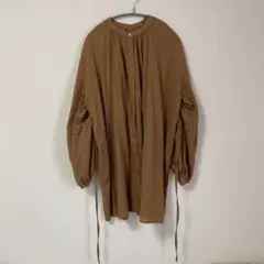 LOWRYSFARM バンドカラー チュニック丈シャツ