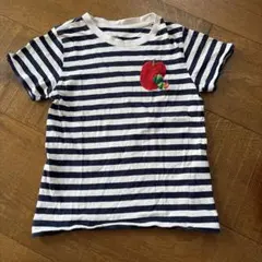 はらぺこあおむし ボーダーTシャツ 120 半袖 ネイビー ホワイトのサムネイル