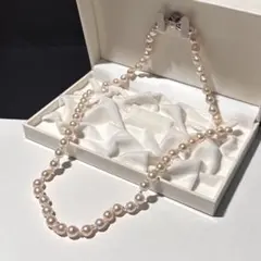 테리 강 ✨ 혼 진주 목걸이 진주 아코야 진주 롱 목걸이 약 8mm