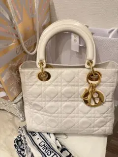 Christian Dior レディディオールハンドバッグ ホワイト