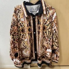 チェーン柄 総柄 長袖シャツ