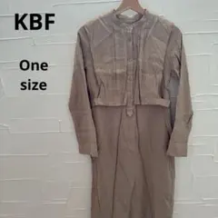 KBF ケービーエフ 長袖ワンピース ロング丈 Oneサイズ ベージュ