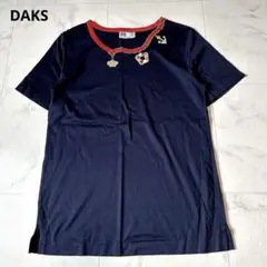 DAKS ダックス 半袖　カットソー ネイビー　マリンルック　M L コットンのサムネイル