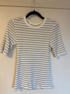 バックオープンデザインTシャツ ホワイトストライプ