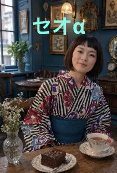 セオα セオアルファ 洗える着物 浴衣 検) ふりふ ポリエステル100 撫松
