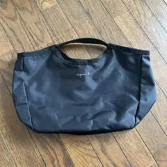 agnis b. ブラック トートバッグ ナイロン製