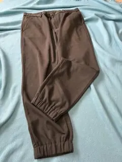 ブラウン ジョガーパンツ ウエストゴム紐調整