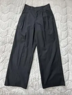 GU リネンブレンドタックワイドパンツ M