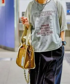 ニコアンド[be with M] アメカジリメイクTシャツ　グレーのサムネイル