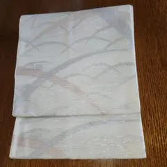 洒落袋帯】灰色寄りの白色 絽 紫水晶色 洗える 露芝 盛夏 薄物 K 