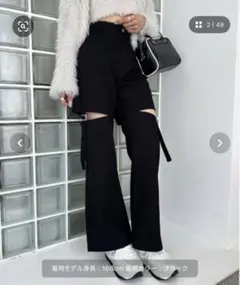 OLIVE des OLIVE（オリーブデオリーブ）黒デニムパンツ フリーサイズ