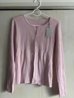 ラウンドネックリブニットカーディガン