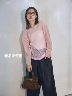 ✨値下げ✨Lumier同型⭐︎モヘアタッチ透かし編みボートネックニット