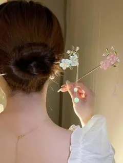 花モチーフ かんざし 【新品】浴衣　花火　夏祭り　髪飾り　着物