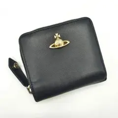 ヴィヴィアンウエストウッド 二つ折り財布 ラウンドファスナー ブラック