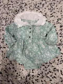 花柄ロンパース 80サイズ ミントグリーン