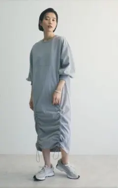 armonia 異素材シャーリングワンピース