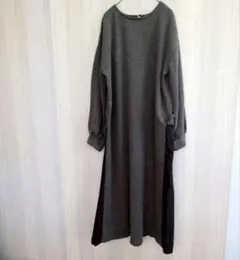 イディット ワンピース ロングワンピース 長袖 カットソー グレー L 春秋冬