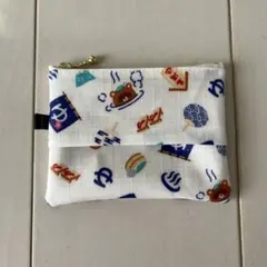 ポケットティッシュポーチ ラミネート 温泉 たぬき 富士山 白 ハンドメイド