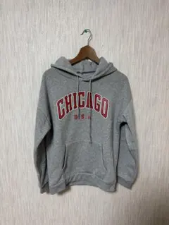 SHEIN CHICAGO U.S.A. ロゴ パーカー グレーのサムネイル