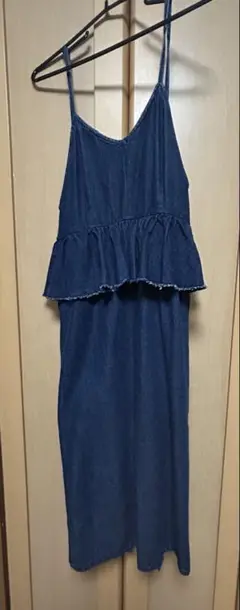Samansa Mos2 キャミワンピース フリーサイズ 青