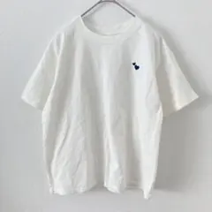 モーメントプラス　ワンポイントハート刺繍　Tシャツ M 白 本体綿100%のサムネイル