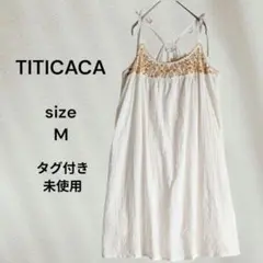 未使用☆ TITICACA 刺繍 レ―ス キャミソール チュニック M インド綿