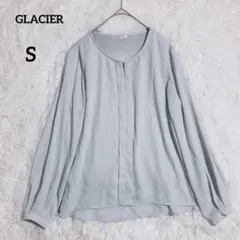 グラシア フロントタック ブラウス 長袖 くすみ緑 『S』 ポリエステル