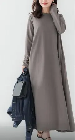 coca*エンボス加工Aラインフレアワンピース