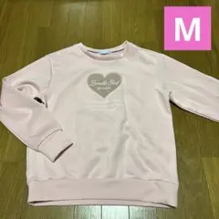 ピンク ハートプリント スウェットトレーナー　Mサイズ