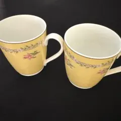 Tiffany Pink Tulip イエローマグカップ2個セット