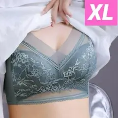 ノンワイヤー エアリー メッシュ 夏の陣 XL ブラ モスグリーン 新品