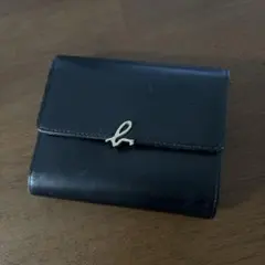 ブラックレザー 三つ折り財布