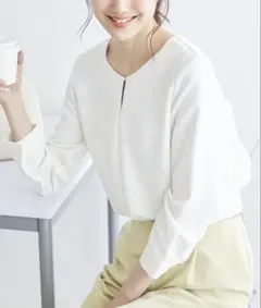 ロペピクニック 360°ウルトラストレッチ フロントホックブラウス 40 白